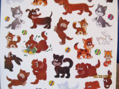 Vintage Current Catalog Sticker Sheets -Playful Puppy Dogs & Kittens Cats/ST-273