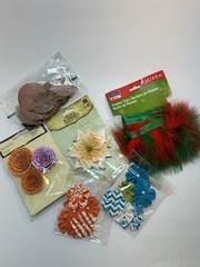 Recollections ArtMinds Embellishments Flowers Leaves Feathers Floral Holiday Lot