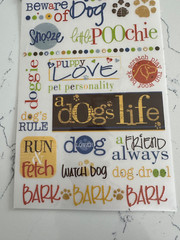 Deja Views – Wonderful Words – Rub-Ons – Dog Bark Watch Dog Snooze Scrapbooking