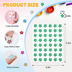 1440Pcs 6 Colors Holographic Glitter Flowers Stickers 0.6″, Sparkly Stickers …