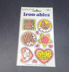 New Vintage 1983 Bunny Puppy+ 80s Scratch & Sniff Iron-ables Mark 1 Chicago ILL