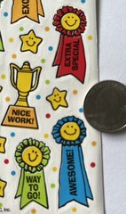 RIBBONS & TROPHY Stickers (26pcs)AGC•Children’s Reward •Nice Work•Sports•School•