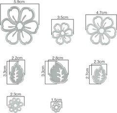 8 Pcs 3D Flower Metal Cutting Dies – Stencil Carbon Steel Die for Scrapbookin…