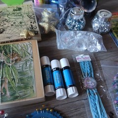 Craft Lot Crafting Supplies Water Color Pencils Glitter Stamps Embellishments