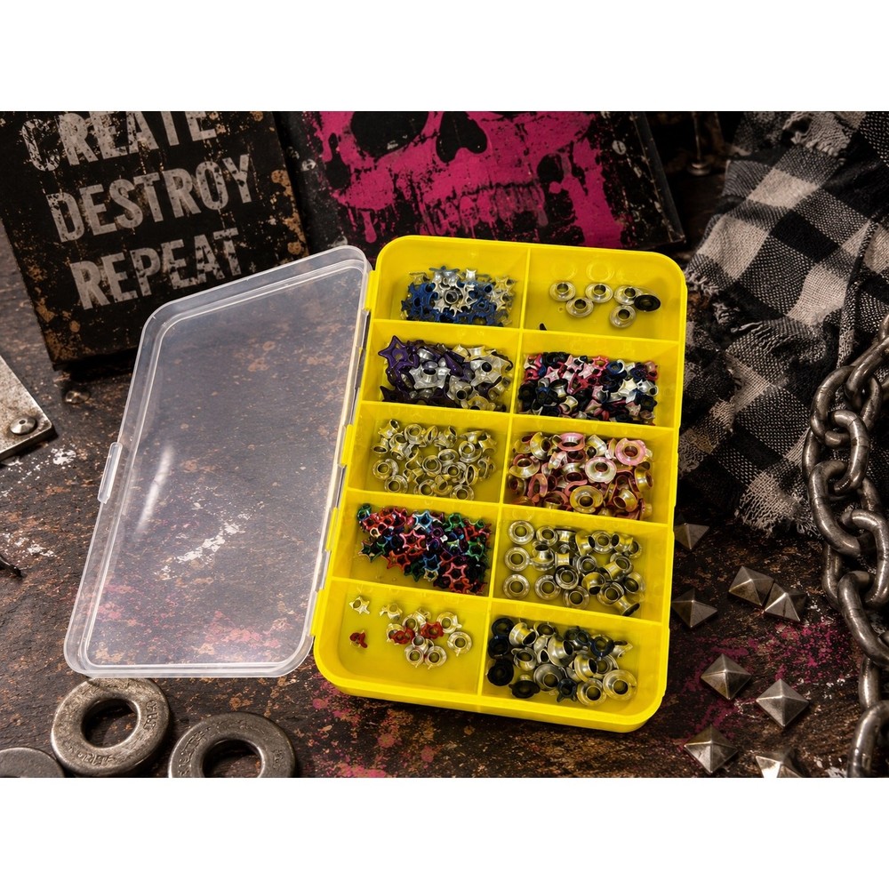 Craft Eyelets Grommets Lot Mixed Colors Shapes Metal Scrapbooking Sewing
