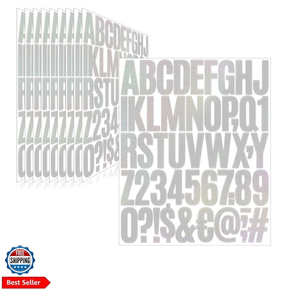 500 Pcs 10 Sheets Letter Stickers,Self Adhesive Waterproof 2 Inch Mailbox Num…
