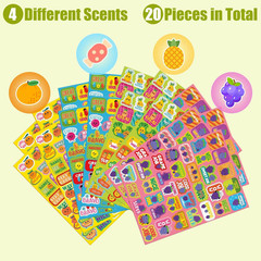 750 Pcs Scented Smelly Reward Stickers for Kids Classroom, Motivational Scratch