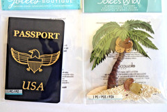 RARE Jolee’s by You PASSPORT & Large PALM TREE Dimensional Embellishment Sticker