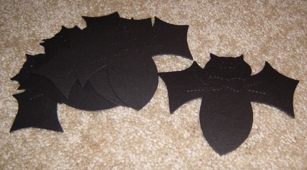 Whimsical Bat Diecut #3 ~ AccuCut Design. Set of Five in Black Cardstock