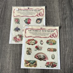Gallery Graphics Victorian Stickers 2 Sets of 4 Roses Flowers Birds 8 Sheets