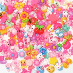 LibiIine 100pcs Mix Lots Flatback Resin Buttons Flat Back Mix,