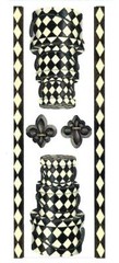 🔥VINTAGE Creative Memories Stickers HARLEQUIN HAT BOXES & FLEUR DE LIS NOS *