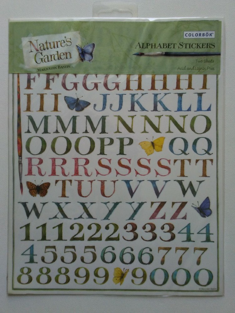 Nature’s Garden M Bastin Acid & Lignin Free  Alphabet Letters & Numbers Stickers
