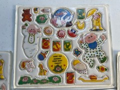 Vtg 1983 Puffy Cabbage Patch Baby Stickers 4 Full Sheets Excellent NOS