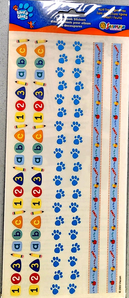 Sandylion Blue’s Clues Clear Sticker Borders 2003 Vintage NOS Scrapbook