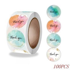50/100/500 Pcs 1 inch Assorted Floral Thank You Stickers Round Sealing Labels