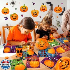 LINAYE 48 Sheets Halloween Crafts Stickers for Kids and Toddlers – Pumpkin Ma