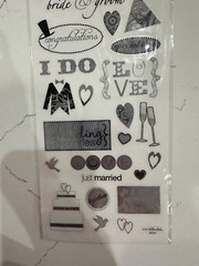 the Paper Studio Stick-A-Bilities Wedding B&W Silver Foil, 30 PC Scrapbooking