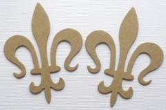 {4} *VINTAGE FLEUR DE LIS* Flourish Accent – Chipboard Die Cuts – 2 1/4″ x 3″