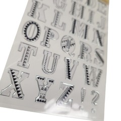 Set of 2 Alphabet Metallic Stickers Textured Craft Decals By Crafters Square