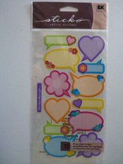 Stickopotamus/Sticko PASTEL CAPTIONS Binder Sheet Scrapbook Stickers WORD BUBBLE
