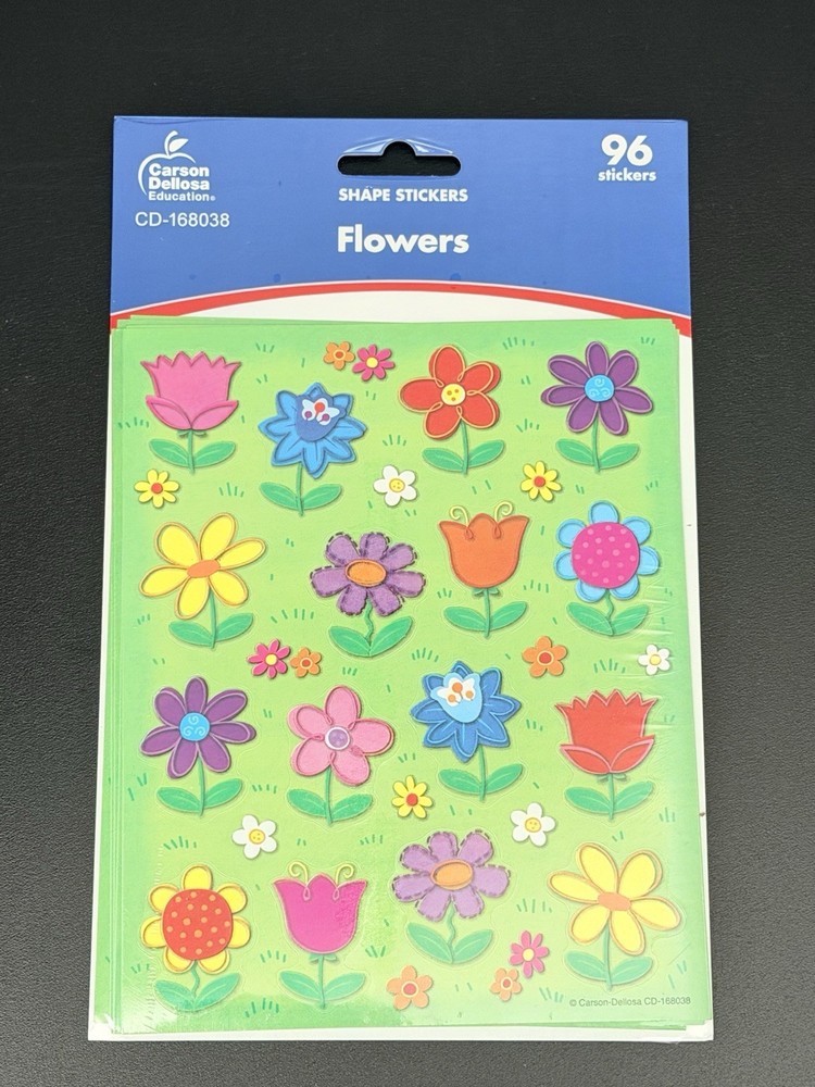 NWT Flowers Shape Stickers. 96 Stickers.