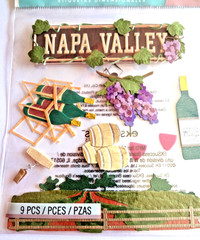 Jolees WINERY STICKERS Layer Detail vintage wine country napa valley tour grape