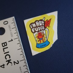 Vtg 1980s Sniffle Sticks Scratch & Sniff Sticker Mod- Chocolate Hot Fudge Devil