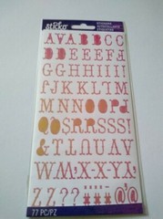 Scrapbooking Stickers Sticko Magenta Iridescent Small Alphabet Capital Letters