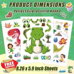 Cosomia Dinosaur Make Face Stickers 42 Sheets