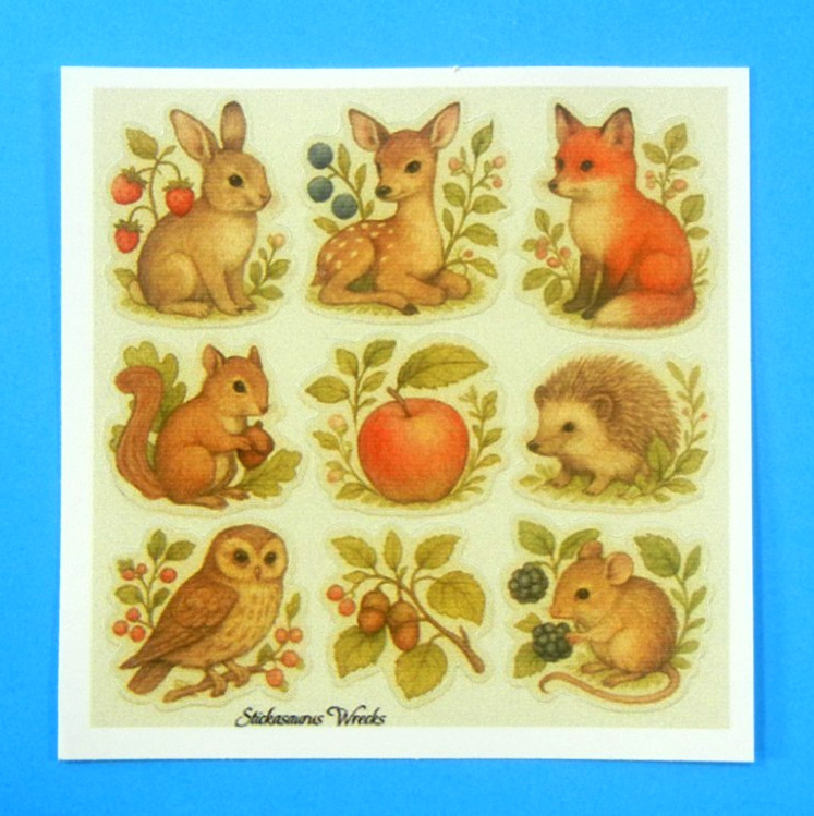 Animals Fruits & Foilage Mini Sticker Sheet