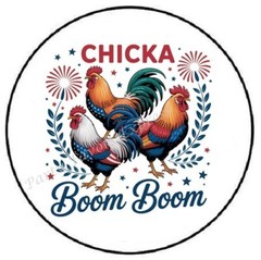 CHICKA BOOM BOOM CHICKEN 4TH OF JULY ENVELOPE SEALS LABELS STICKERS PARTY FAVORS