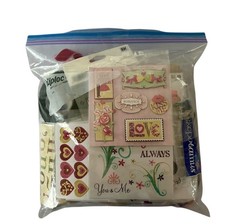 Random Craft Item Bag Lot 2+ Lb Blind Bag Stationary Stickers Stamps & More