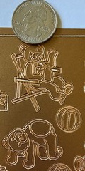 COOPER FOIL TEDDYBEAR Outline Stickers(4”x9”)Stuffed Animal•Toys•Card Making•