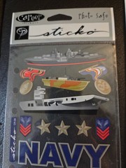 Vtg Reminisce & Sticko US Navy Scrapbook Sticker Lot Retired Sailor Battleship