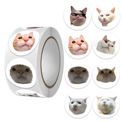 100Pcs/500Pcs Cartoon Meme Cat Stickers for School Reward Stickers Classroom Dec