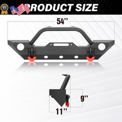 For Wrangler JK JL & Gladiator JT Front Bumper Compatible with 2007-2026 Jeep Wr