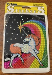 Vintage Extra Large So Much Fun Inc. Unicorn & Rainbow Prism Sticker Rare!