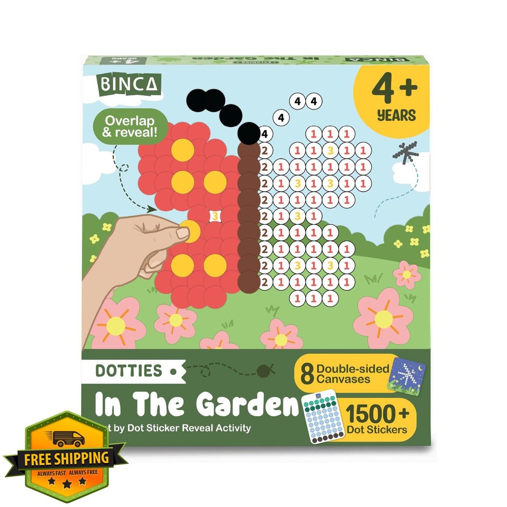 BINCA Dot Art Garden Animals Stickers 4-7