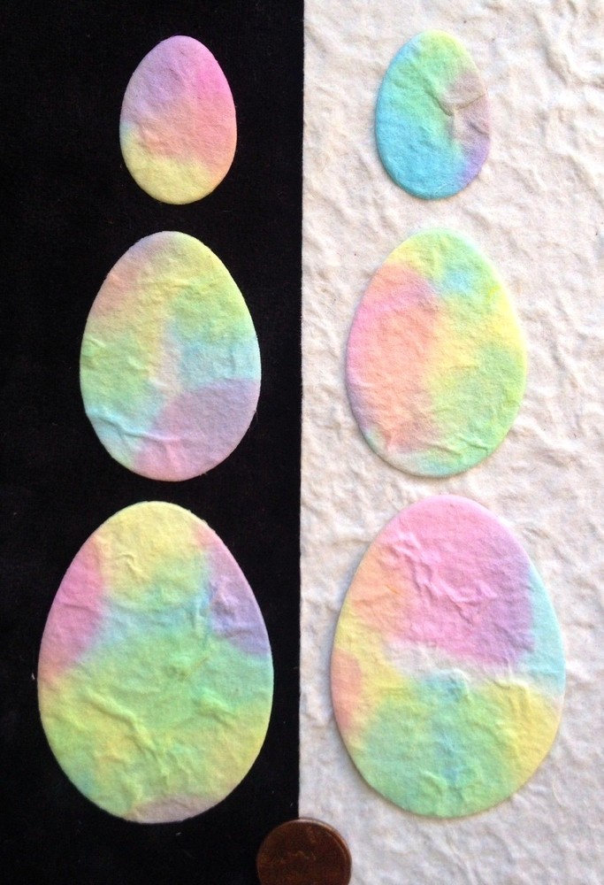 45 Eggs Easter egg Pastel Batik Handmade Mulberry Paper cards basket scrapbook