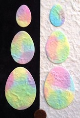 45 Eggs Easter egg Pastel Batik Handmade Mulberry Paper cards basket scrapbook