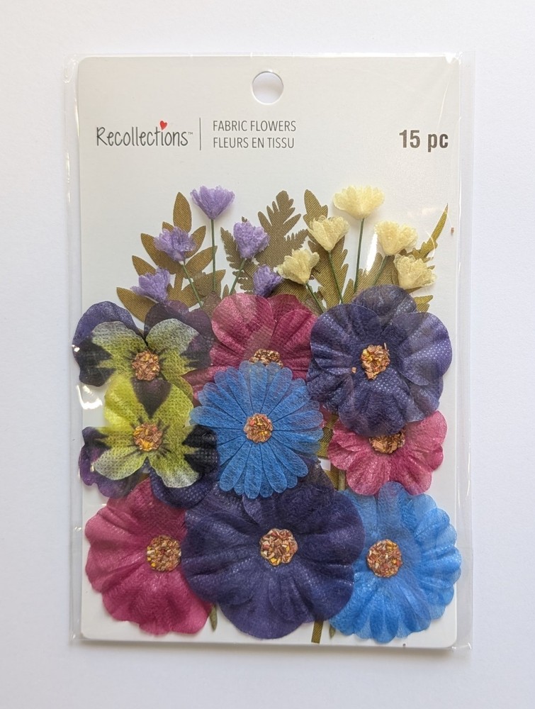 Dark Fabric Pressed Flowers Scrapbooking Embellishments By Recollections