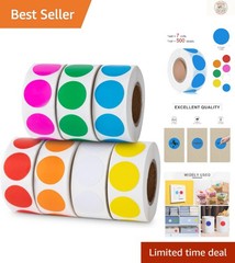 Colorful 3500 Circle Stickers – 7 Rolls of 0.75” Labels for Easy Organization