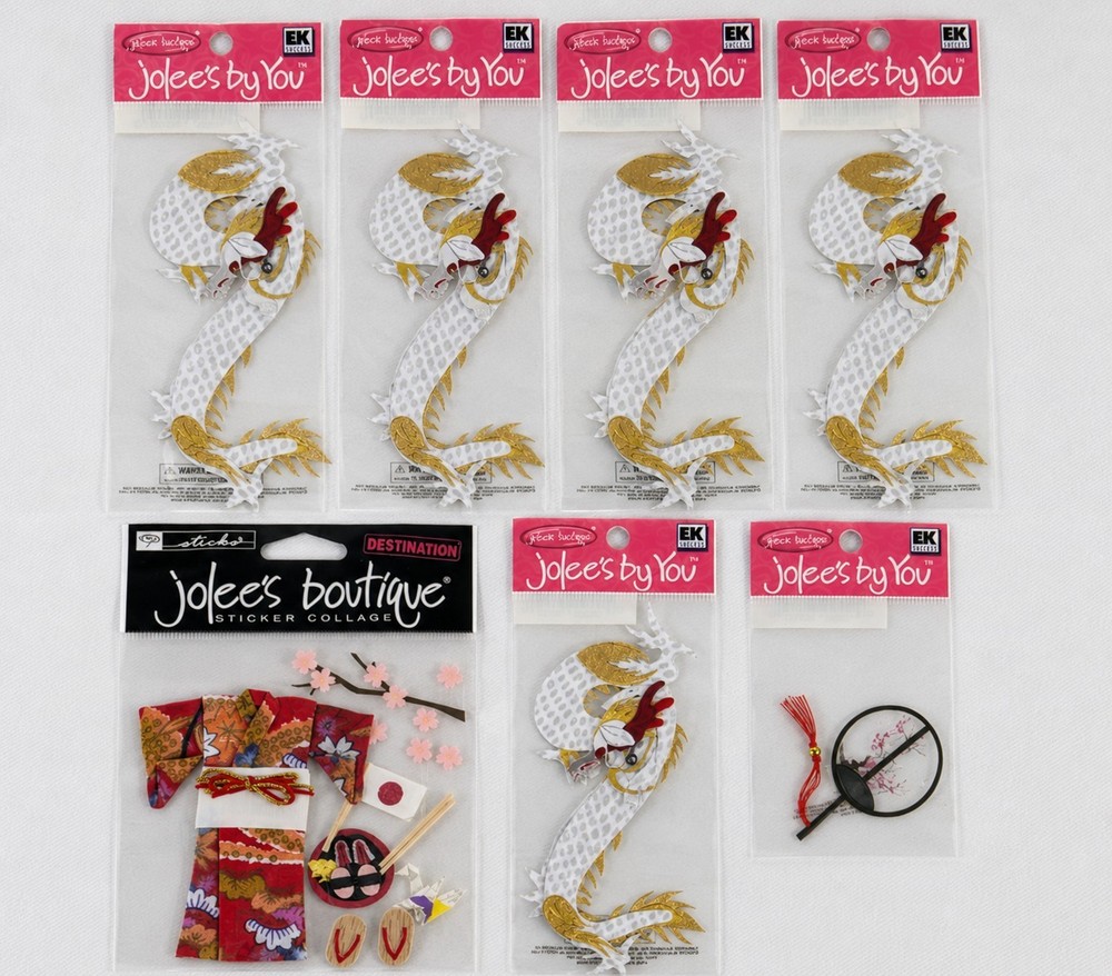 Lot 7 Jolee’s Boutique Asian Dragon Kimono Scrapbook Stickers Japan