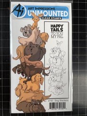New ART IMPRESSIONS clear rubber stamp stackers set DOG friendship