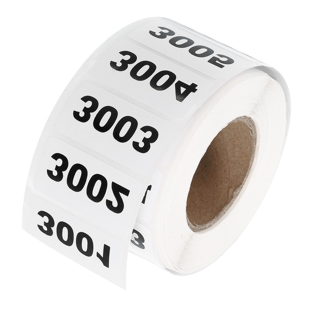 Inventory Number Sticker 1.6×0.8″ 3001-4000 Consecutive Number Sticker,1 Roll