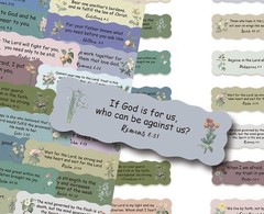 30Pcs Random Bible Verses Journaling Faith Label Wildflower Waterproof Stickers