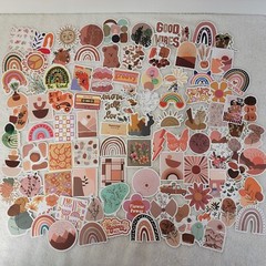 Motivational Good Vibes 100 Stickers Earth Tones Rainbows Positive Feel Good