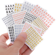 12Sheets Small Letter Stickers, 0.1-0.2» Mini Alphabet Stickers Self-Adhesive E