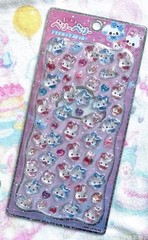 Kamio Japan Kawaii Berry Berry Twin Rabbit Bon Bon Gum Drop Puffy Sticker
